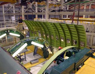 Boeing Images - 737-700 Fuselage Section with Turning Jig