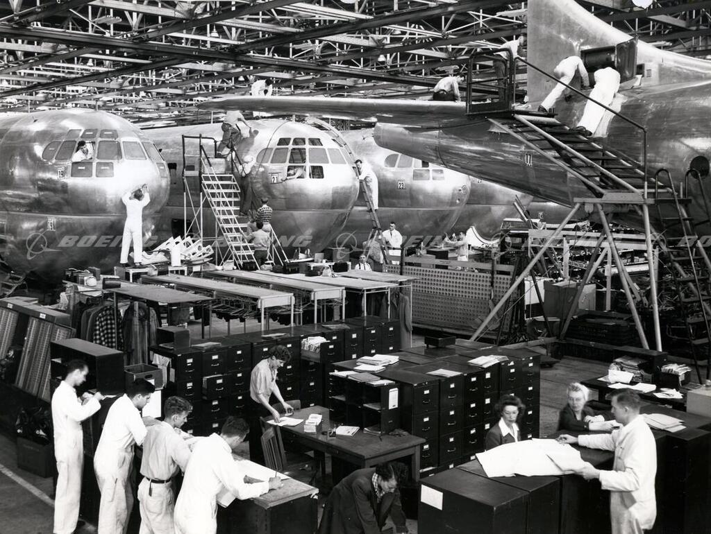 Boeing Images - Boeing 377 Production During Strike