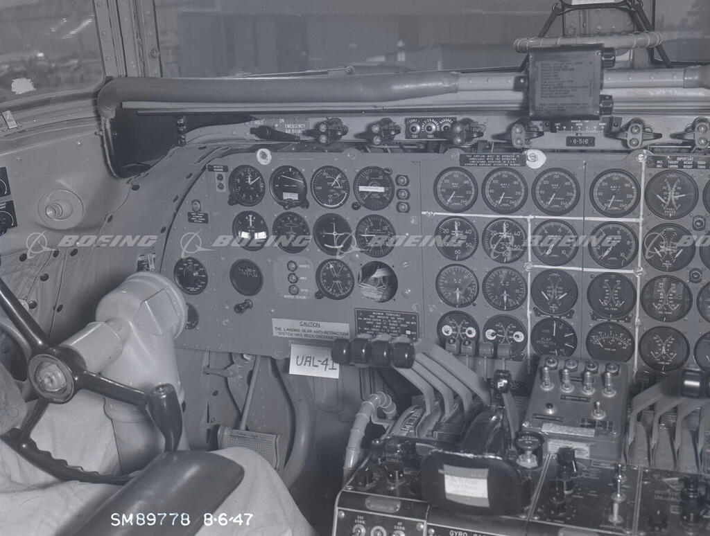 Boeing Images DC6 United Airlines Ship Instrument Panel & Radio