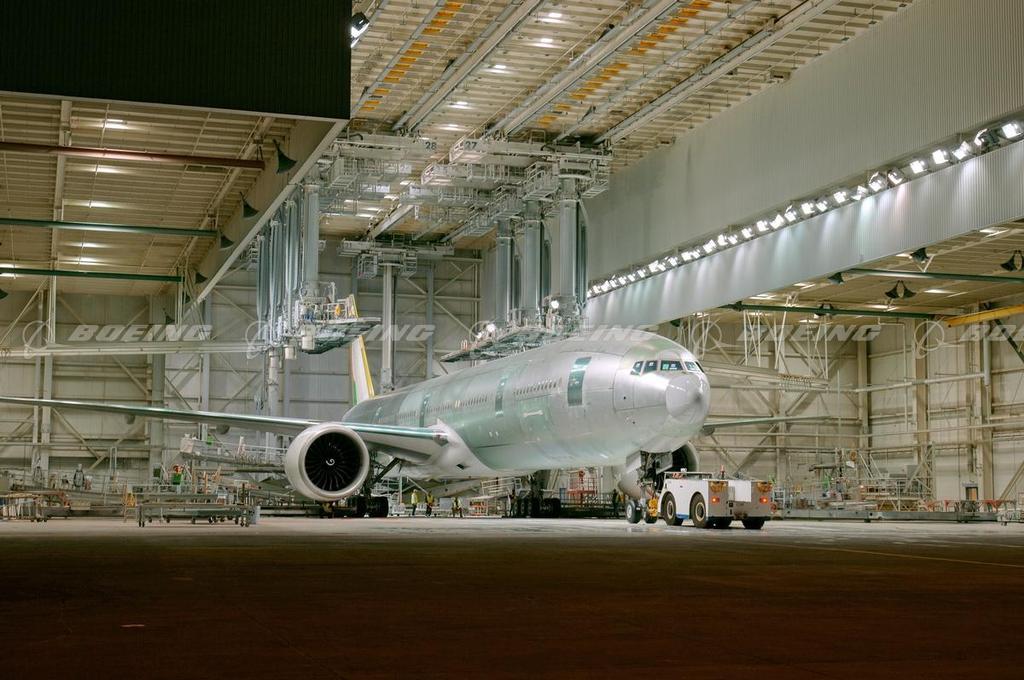 Boeing Images 777 300ER Heads Towards Paint Hangar boeing-images-777-300er-heads-towards-paint-hangar