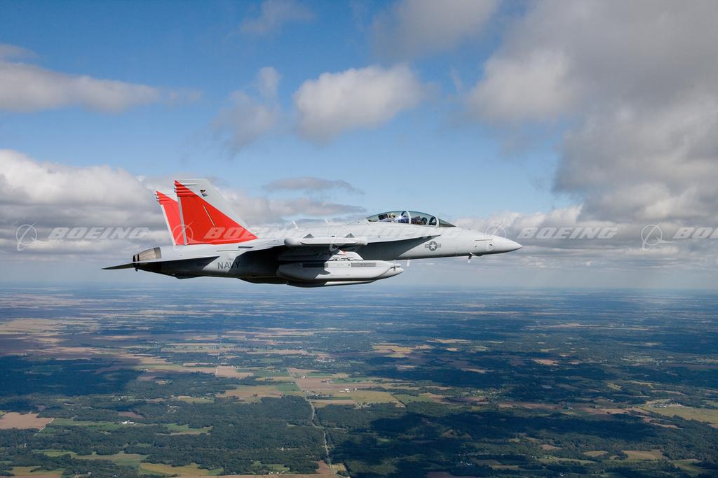 Boeing Images EA18 Growler First Flight with Electronic Jamming Pods