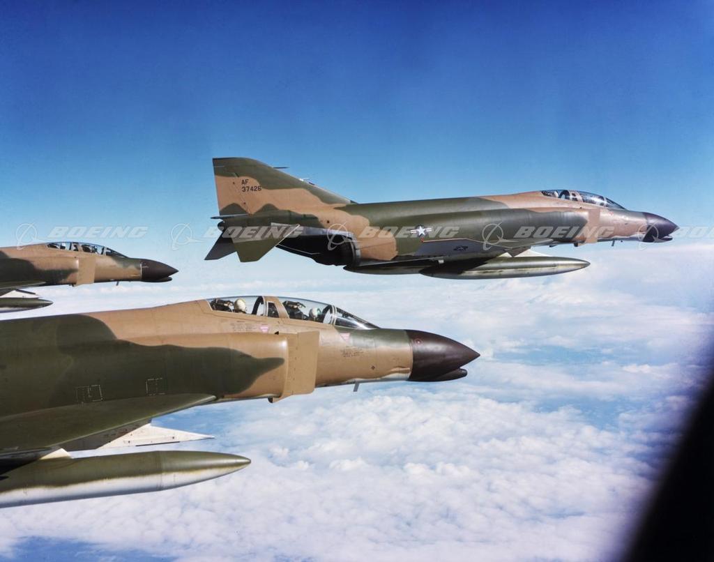 Boeing Images - F-4 Phantoms in Camouflage Livery Flying in Formation