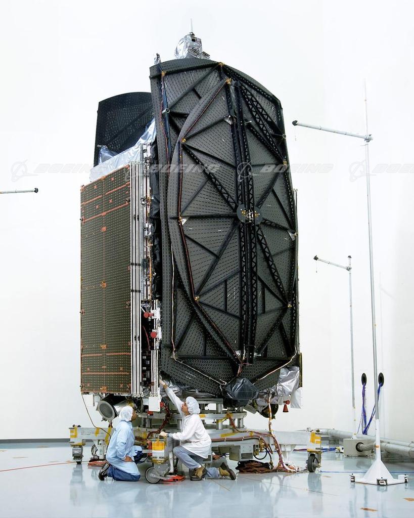 Boeing Images XM 4 Satellite in Acoustic Chamber at Boeing Satellite