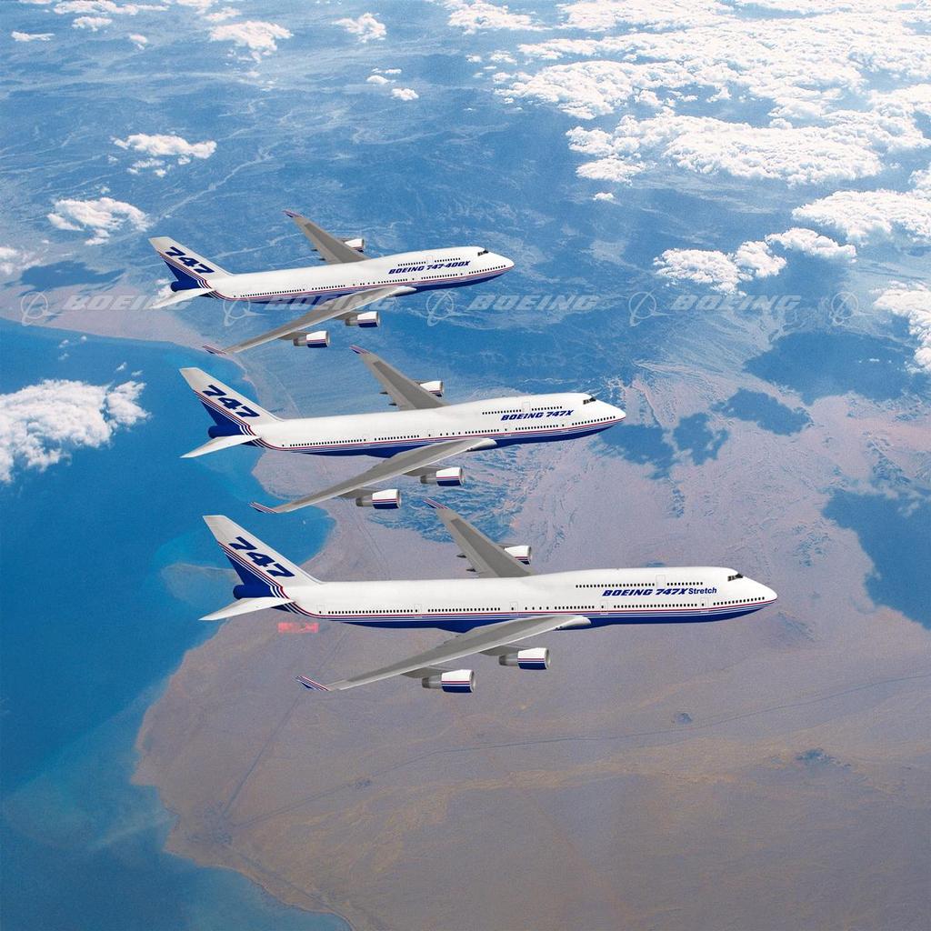 Boeing Images - 747X Family in Flight