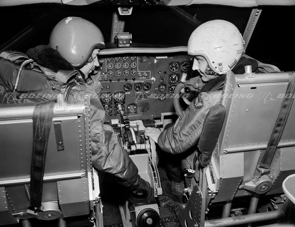 Boeing Images - Dash 80 Flight Deck With Test Pilots Tex Johnston And 