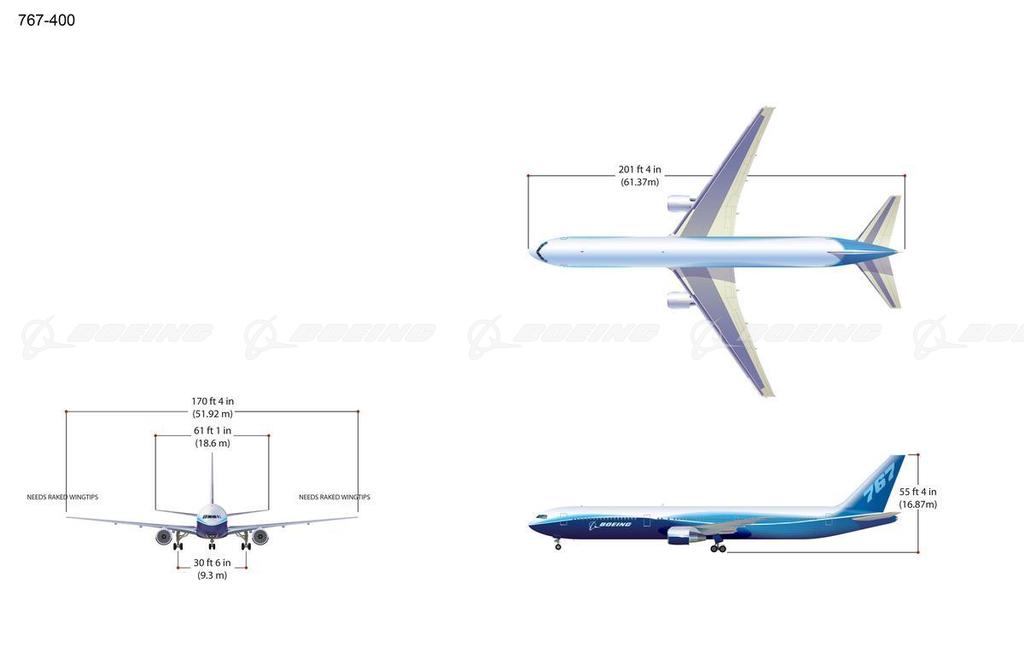 Boeing Images - 767-400ER 3-View