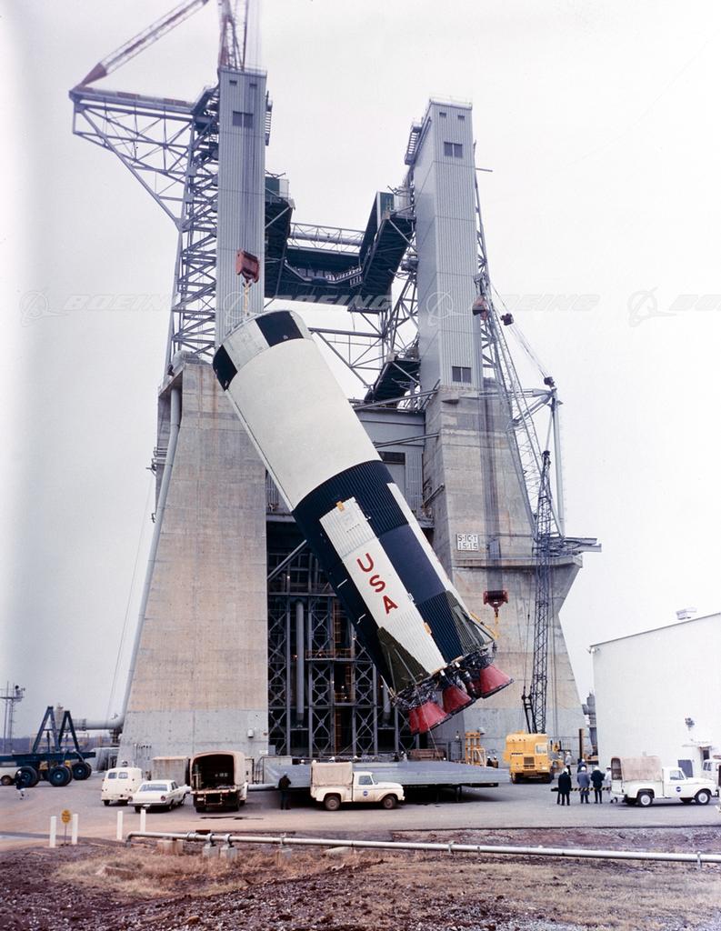 Boeing Images - Erection of Saturn V Stage I