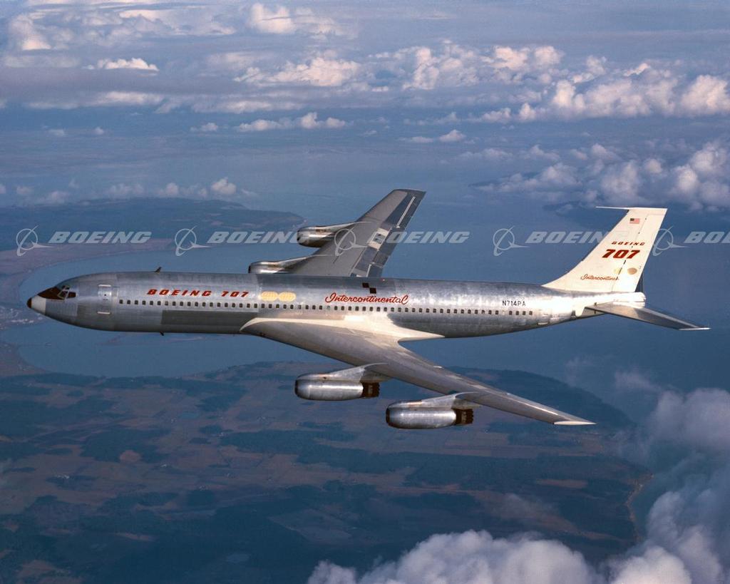 Boeing Images - 707-320 in Flight over Coastline