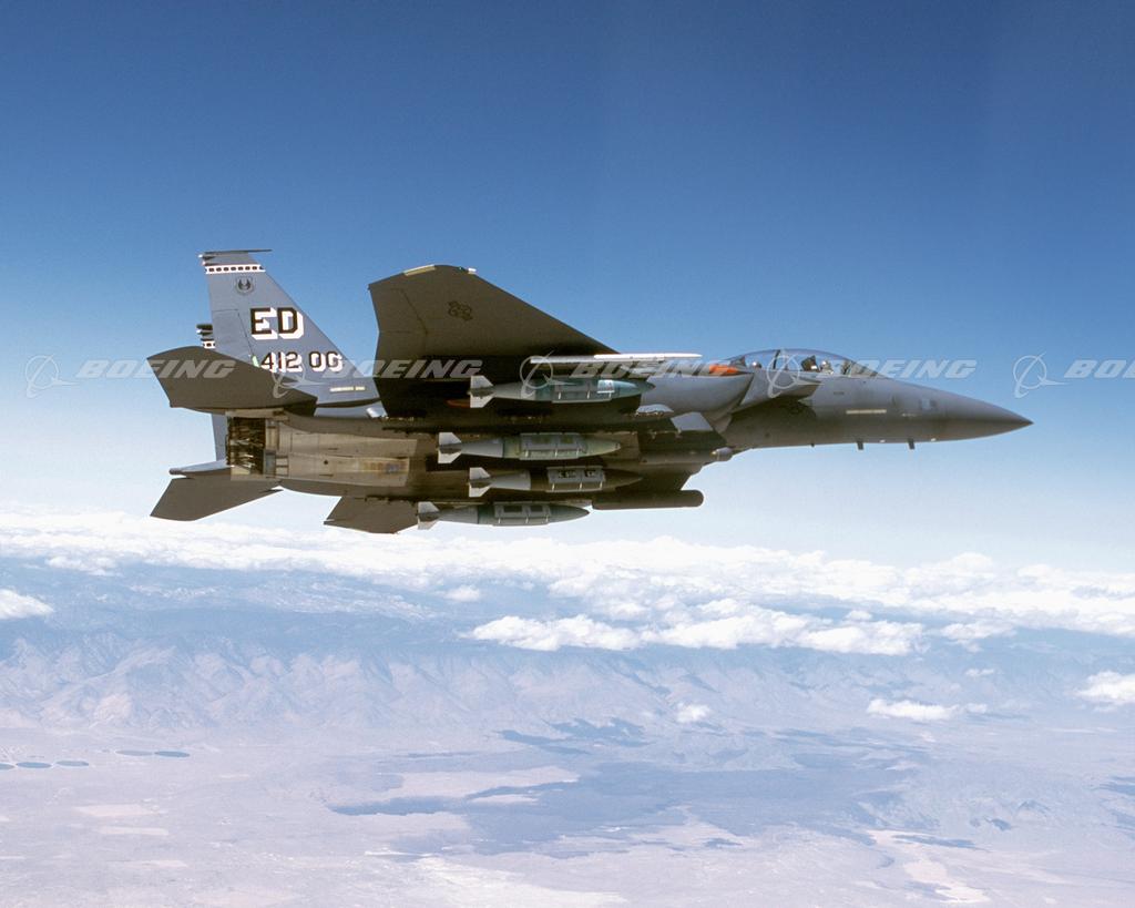 Boeing Images - F-15E Strike Eagle in Flight with JDAM Payload