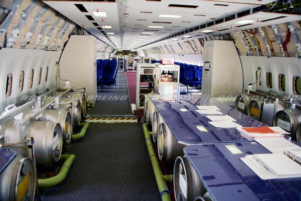 Boeing Images 777 300er Cabin Loaded With Flight Test Ballast