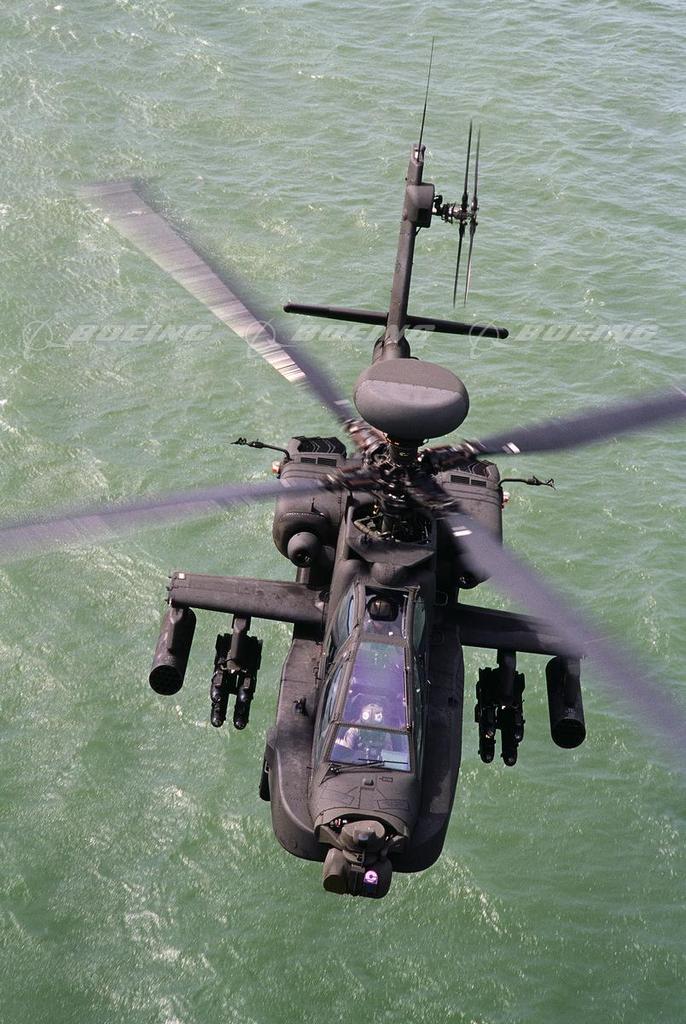 Boeing Images - AH-64D Apache Longbow in Flight over Water