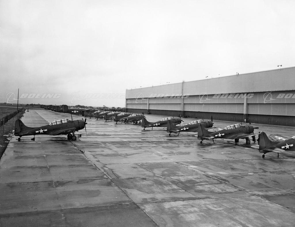 Boeing Images - A-24s Lined Up Outside Air Force Plant 3