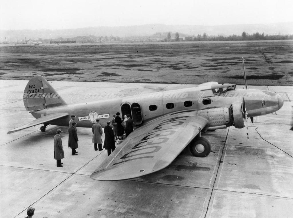 Boeing Images - Model 247 Airliner Loading Passengers