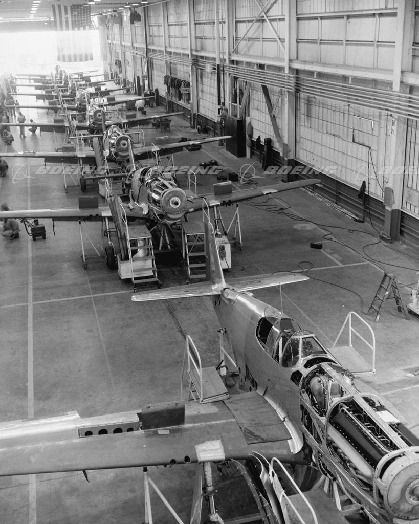 Boeing Images - P-51B/C Mustangs in Early Stages of Assembly