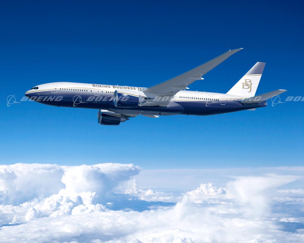 Boeing Images - Boeing BBJ 777-200LR Above Clouds