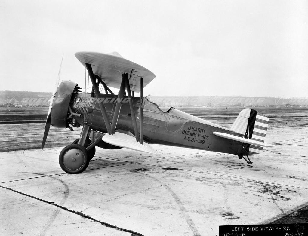 Boeing Images - P-12C Army Biplane Fighter on Tarmac